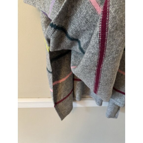 LOFT Womens Size XS/S Wool Blend Sweater Poncho Gray Multicolor Stripes - Picture 5 of 6